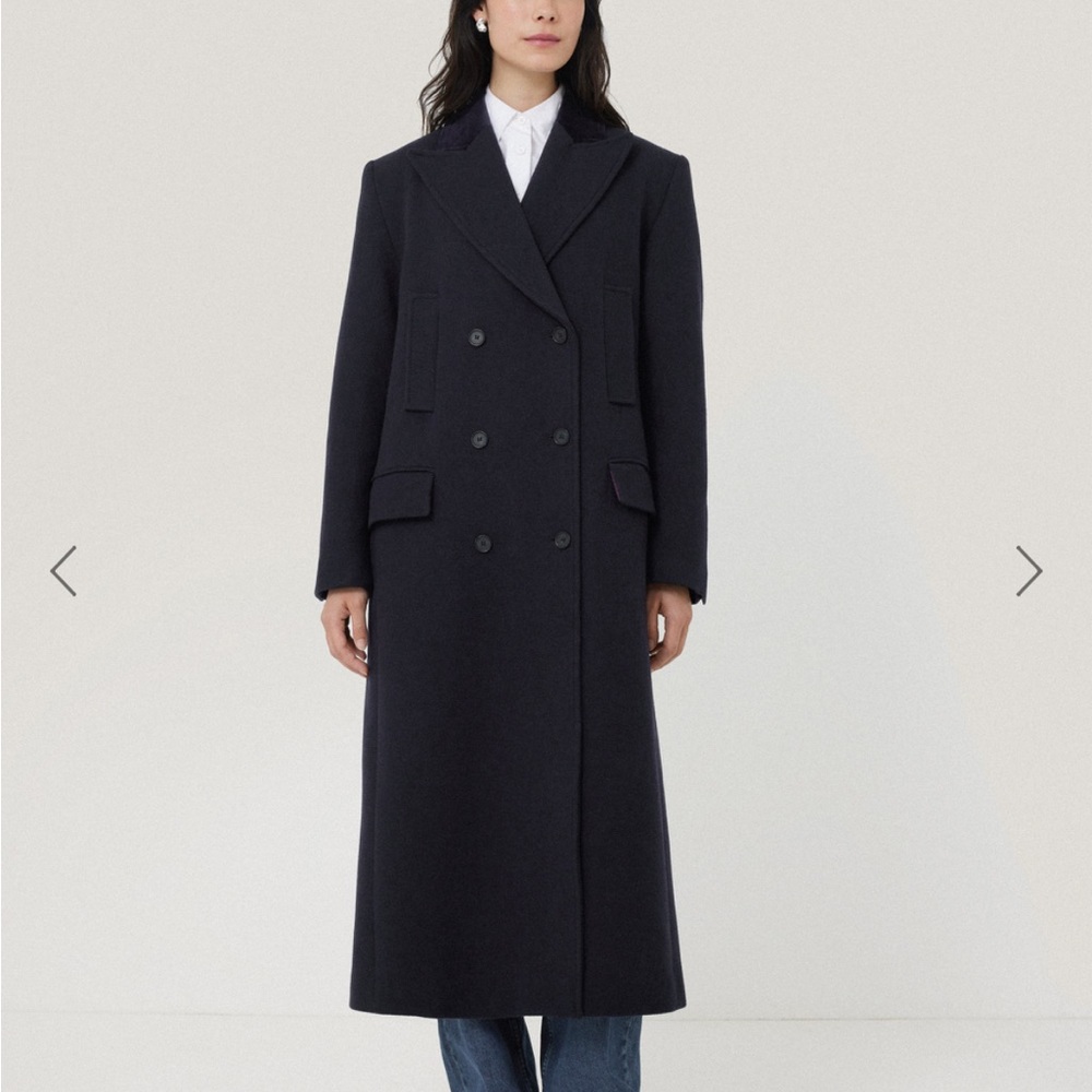 Vintage Navy Pure Wool Double-Breasted Coat